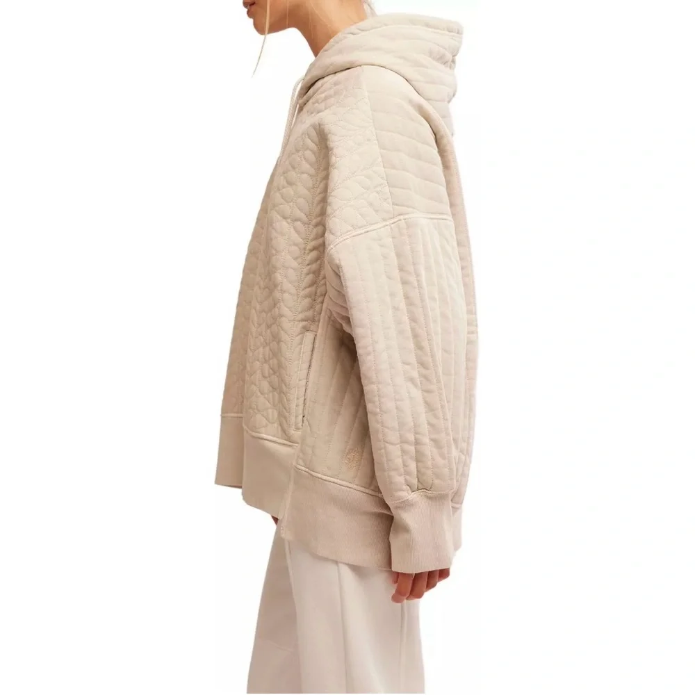 Free People Sprint to the Finish Quilted Hoodie Size Large NWT - Picture 3 of 6